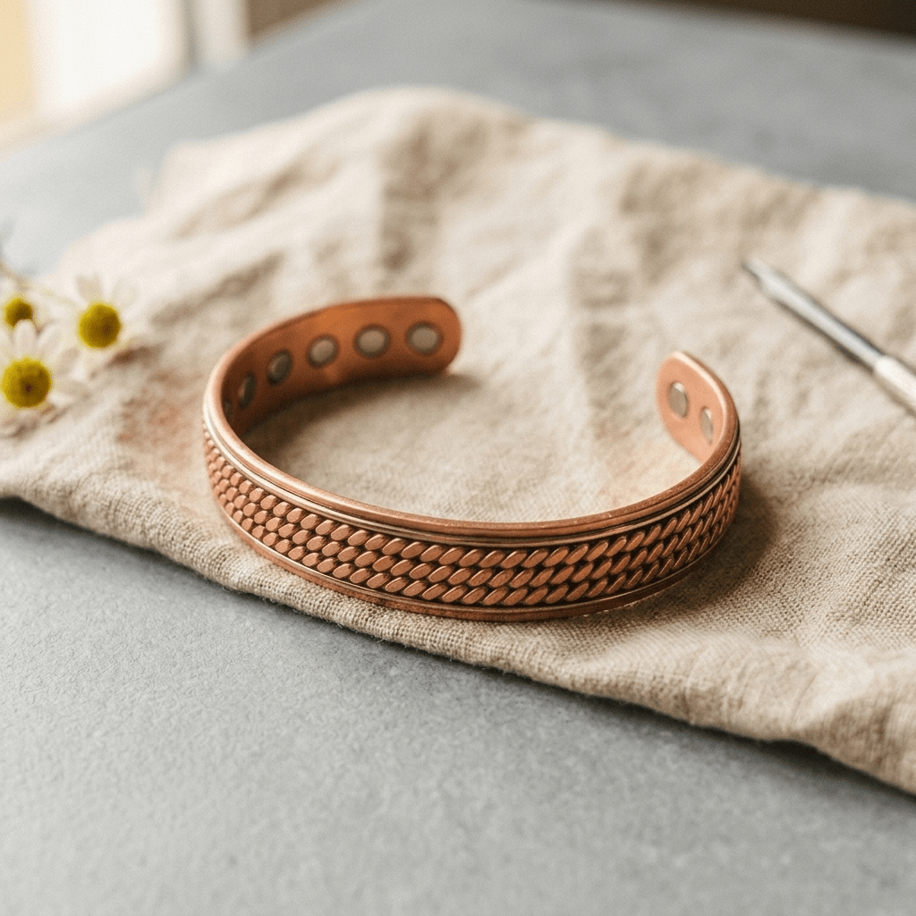 Rope pattern copper cuff