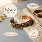 Three-tone twisted copper bracelet in brass, silver and copper