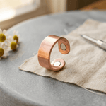 Hammered magnetic copper ring