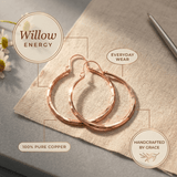 Faceted copper hoop earrings