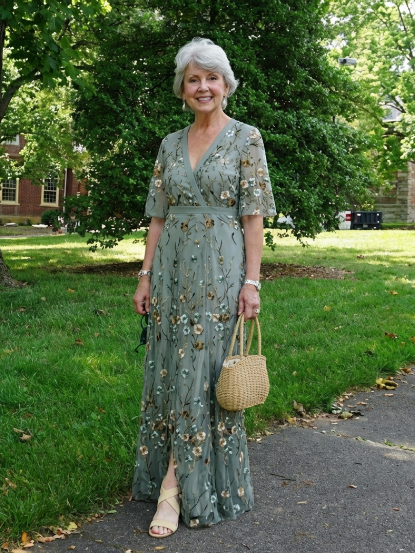 Eucalyptus-Sprig Maxi Dress by Eleanor Vale
