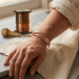 Seamless polished copper cuff bracelet