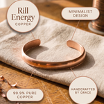 Seamless polished copper cuff bracelet