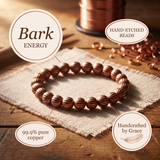 Etched agarwood bead bracelet