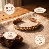 Three-tone twisted copper cuff bracelet