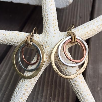 Tri-Tone Earrings by Eleanor Vale