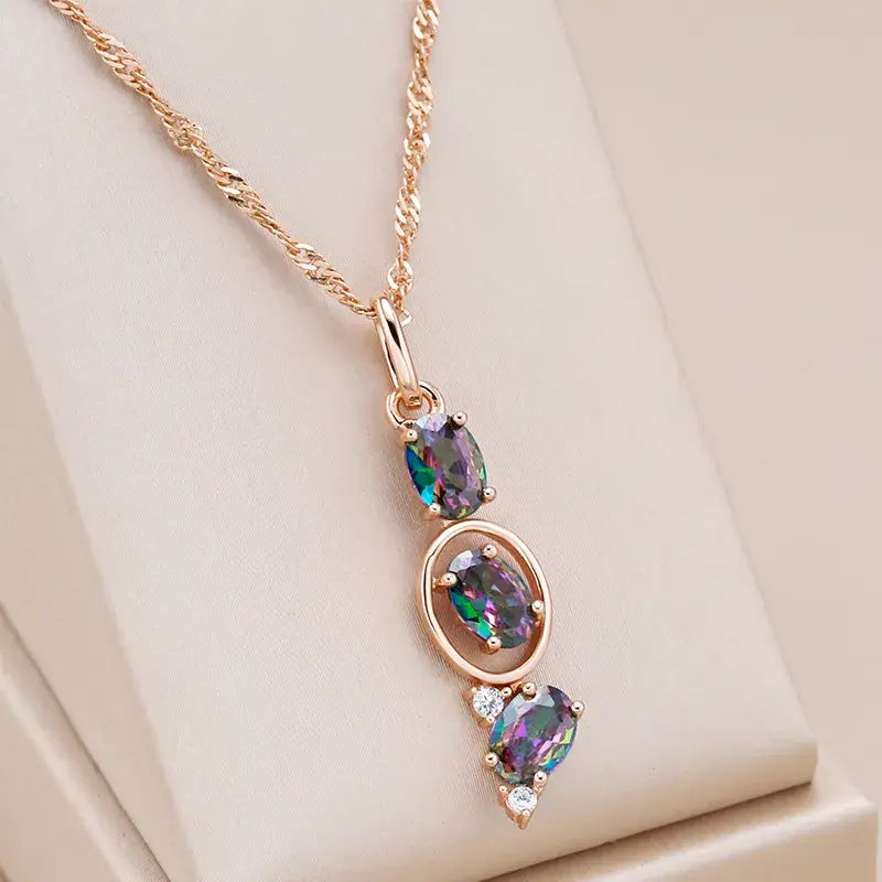 Iridescent-Drop Necklace by Eleanor Vale