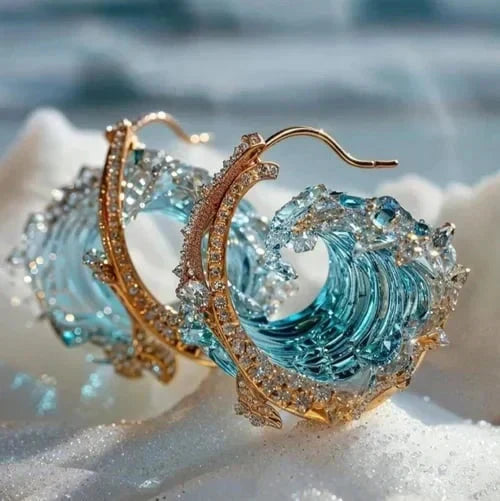 Ocean-Wave Earrings by Eleanor Vale