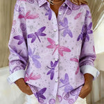 Butterfly and floral print blouse