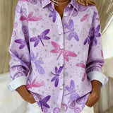 Butterfly and floral print blouse