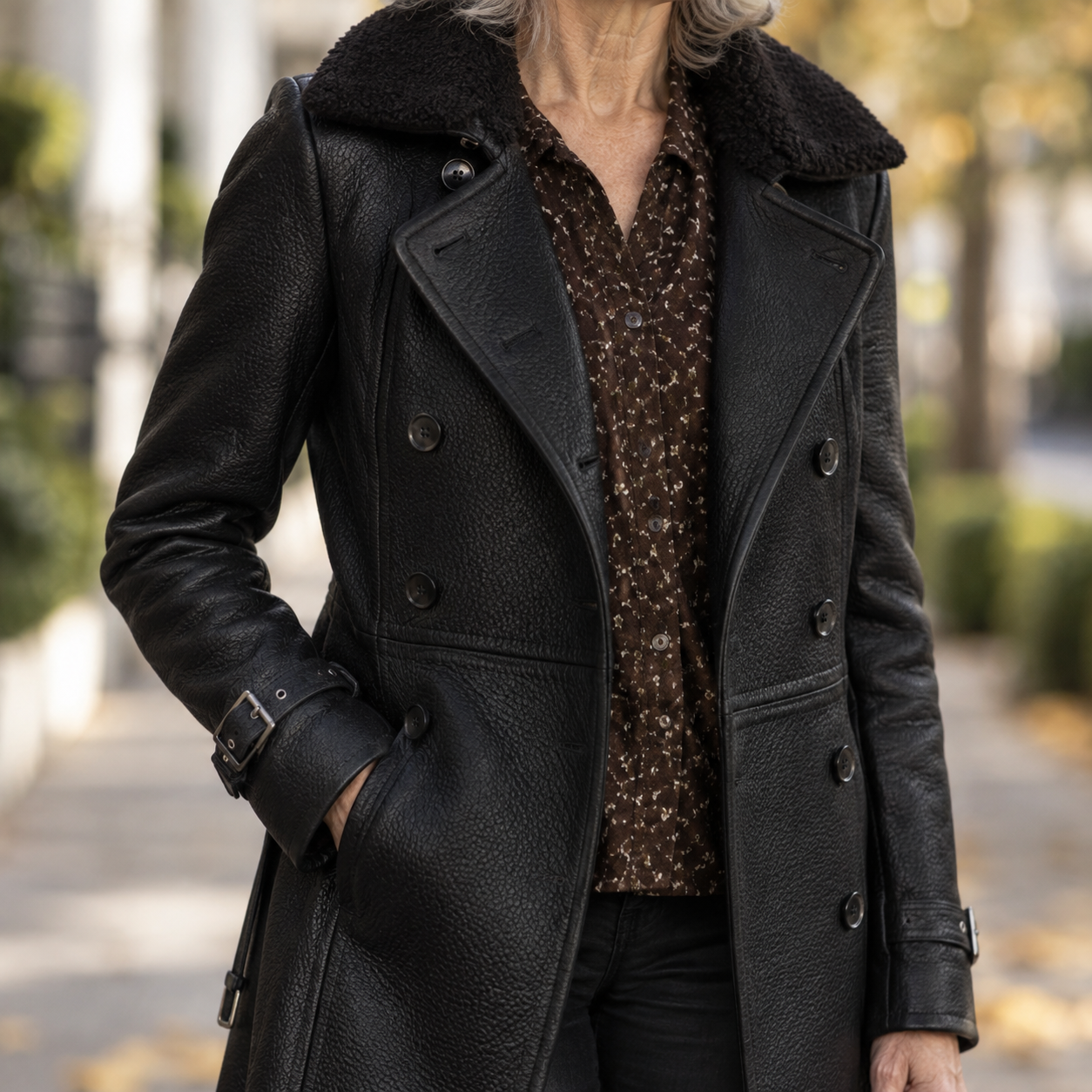 Carolina - Pebbled-Leather Coat