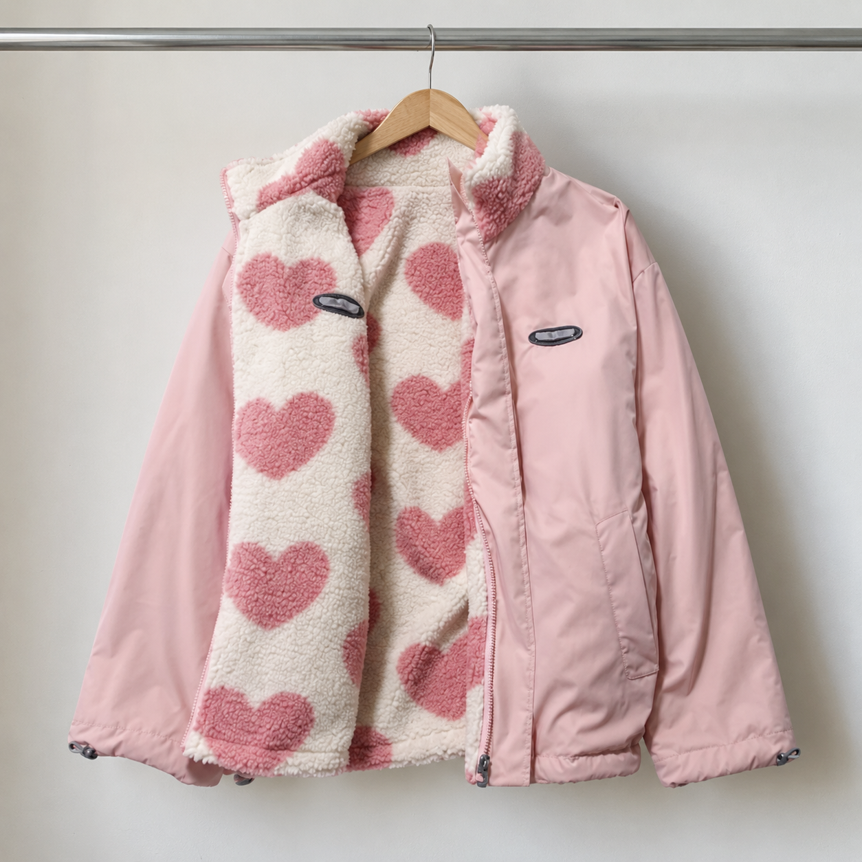 Lydia - Reversible Heart-Print Coat