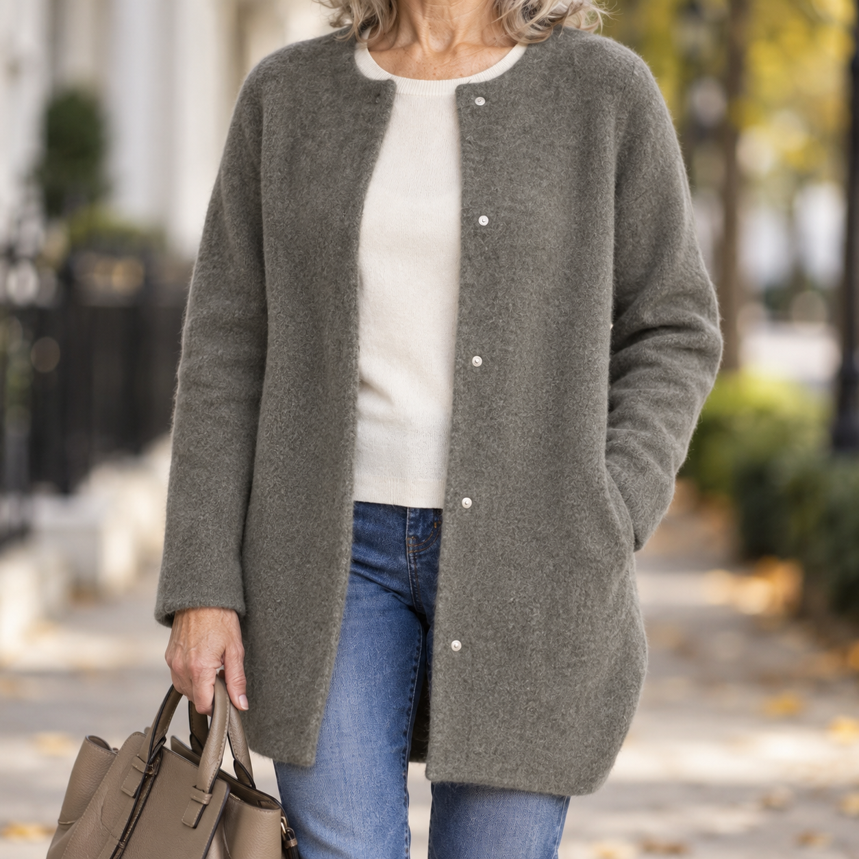 Vânia - Snap-Button Knit Coat