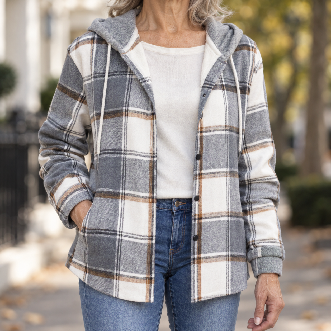 Bruna - Checked Shirt Jacket