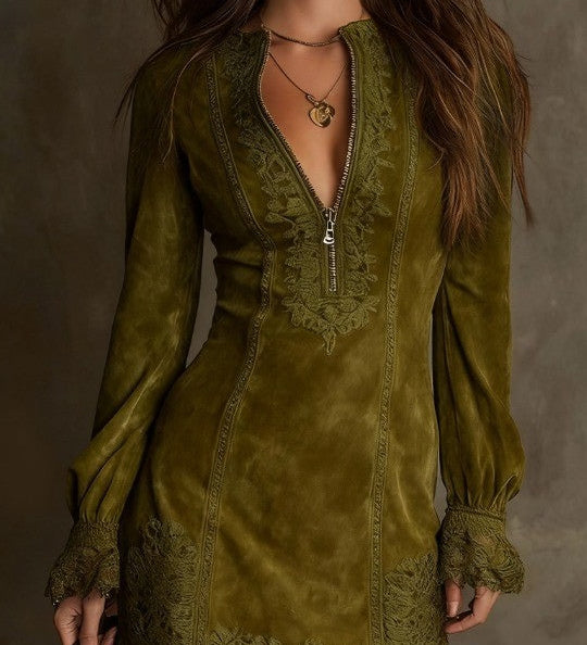 Appliqué-Border Mini Dress by Eleanor Vale