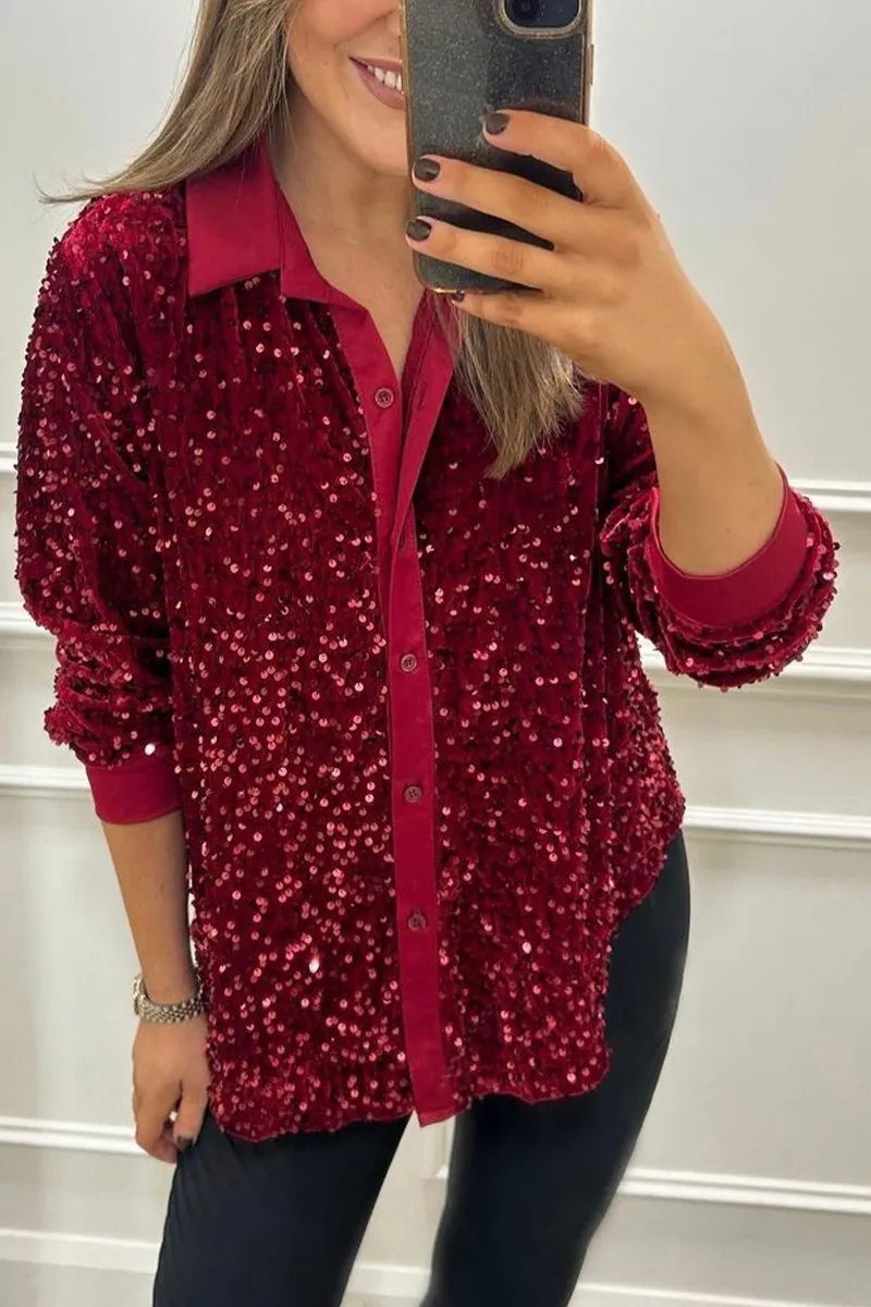All-Over Sequin Shirt by Eleanor Vale