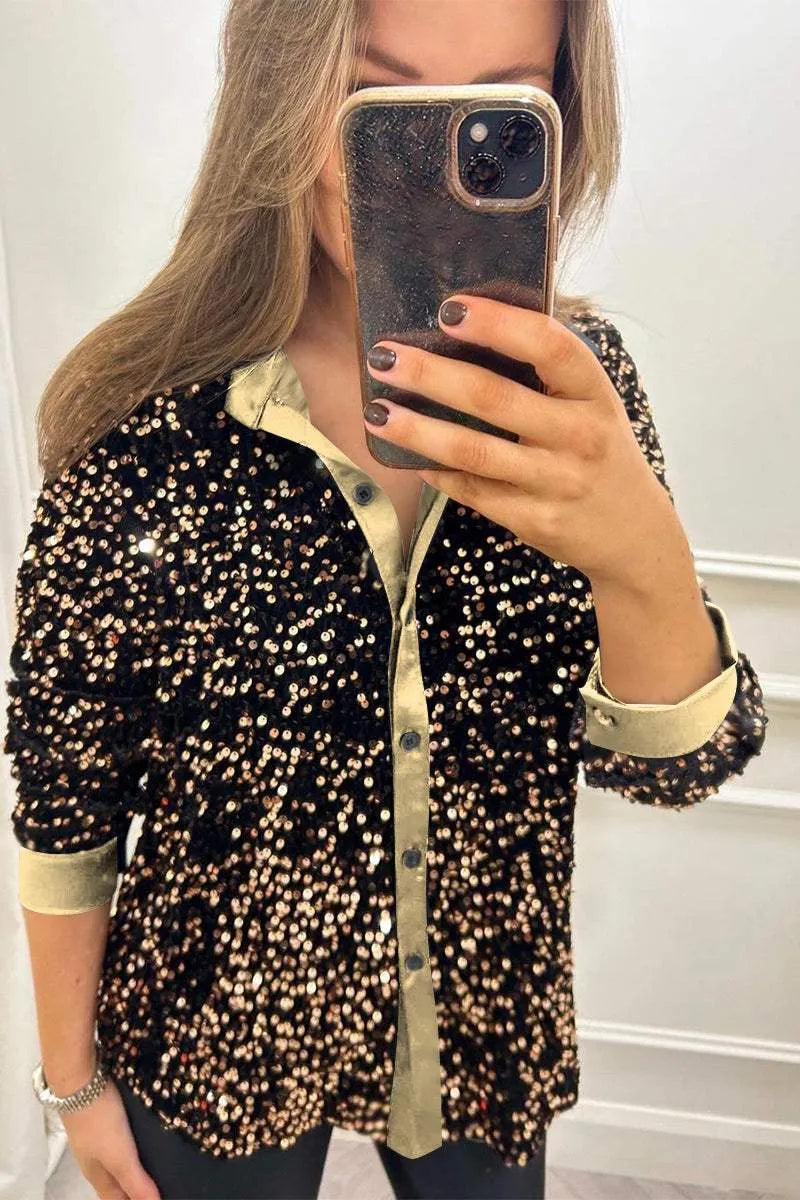 All-Over Sequin Shirt by Eleanor Vale