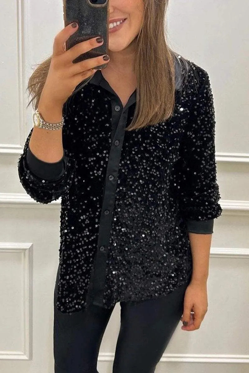 All-Over Sequin Shirt by Eleanor Vale
