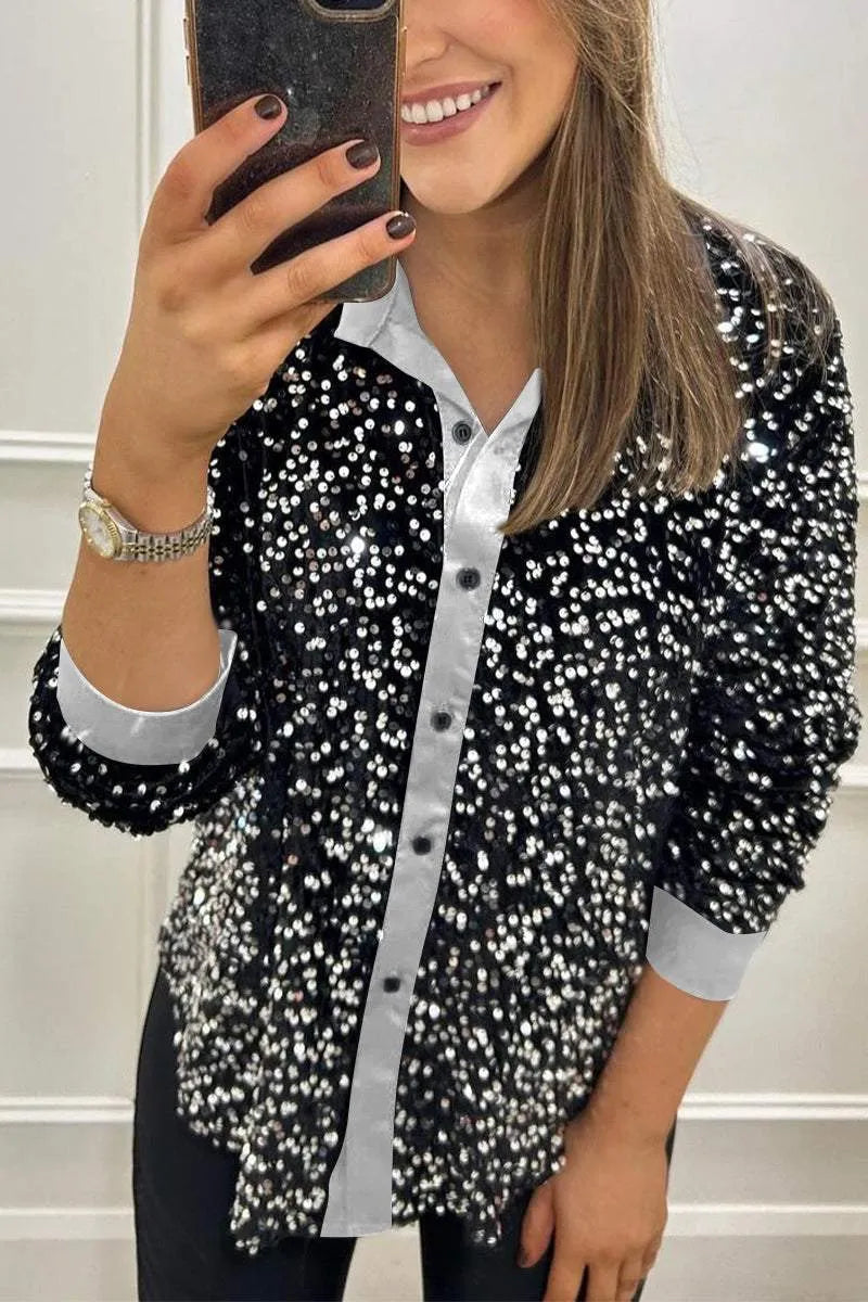 All-Over Sequin Shirt by Eleanor Vale