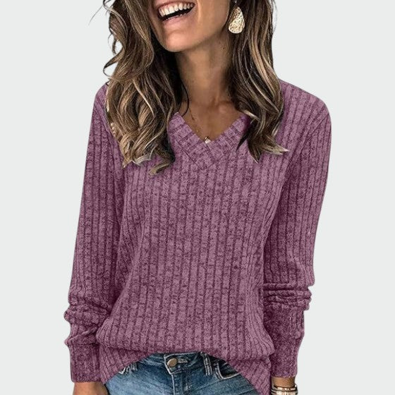 Drop-Shoulder Rib Top by Eleanor Vale