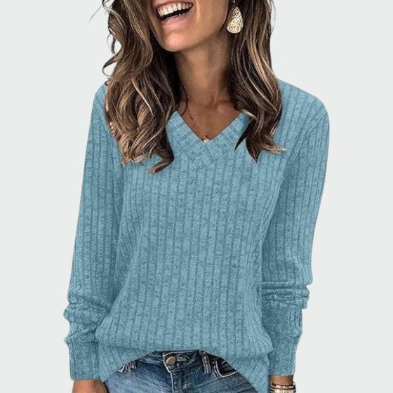 Drop-Shoulder Rib Top by Eleanor Vale