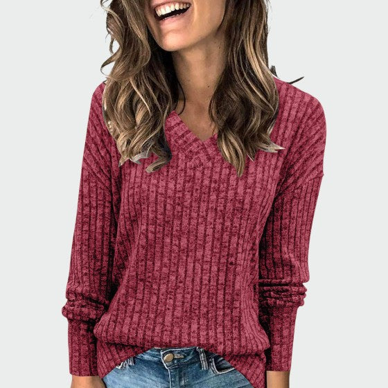 Drop-Shoulder Rib Top by Eleanor Vale
