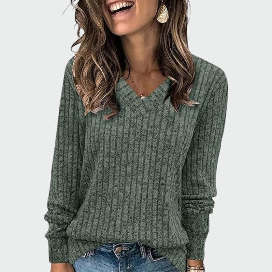 Drop-Shoulder Rib Top by Eleanor Vale