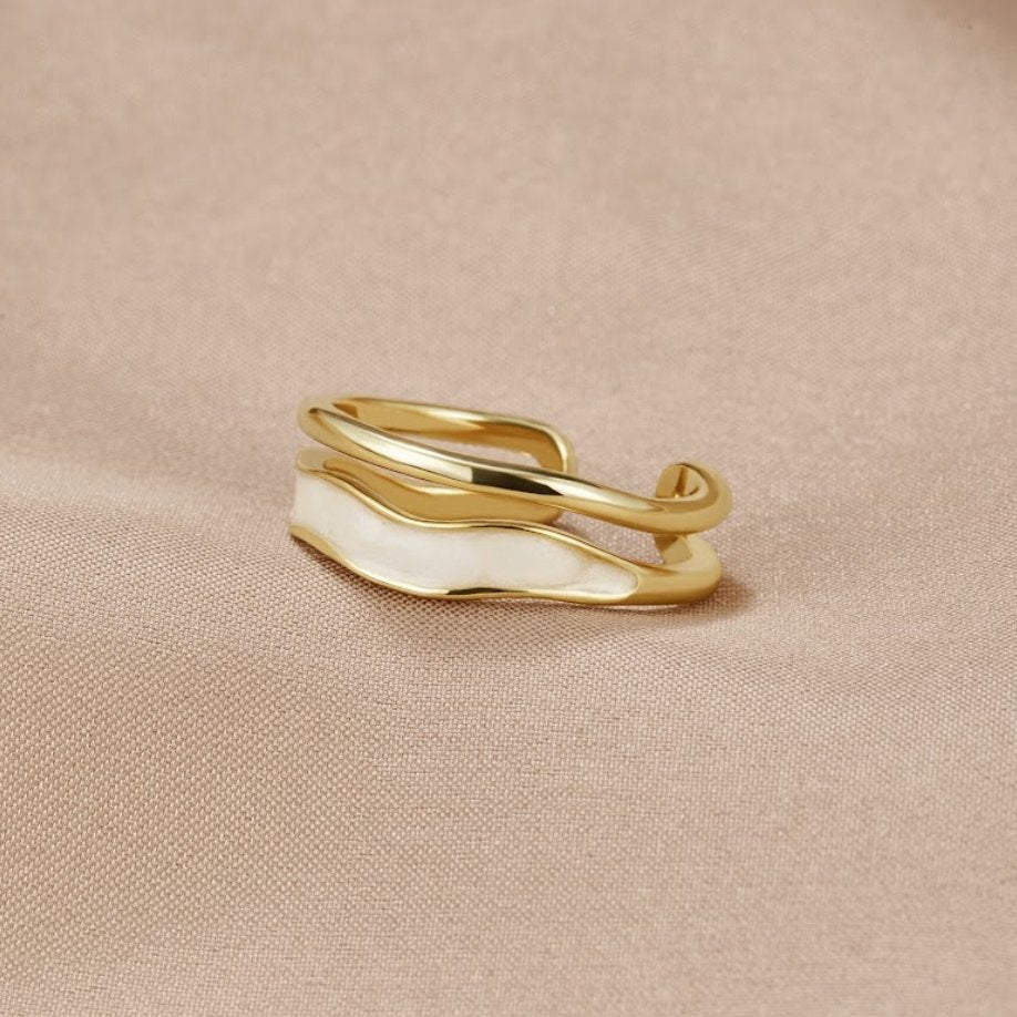 Enamel-Wave Ring by Eleanor Vale