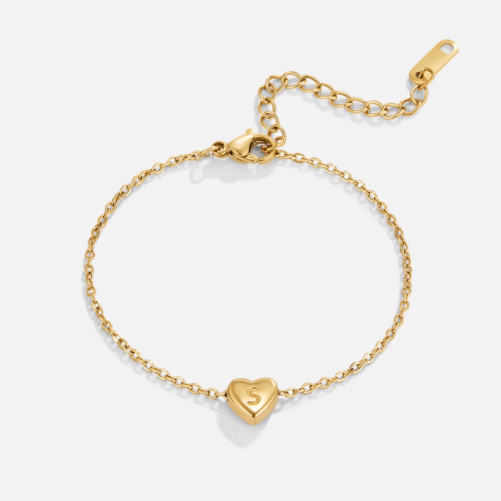 Engraved-Heart Bracelet by Eleanor Vale