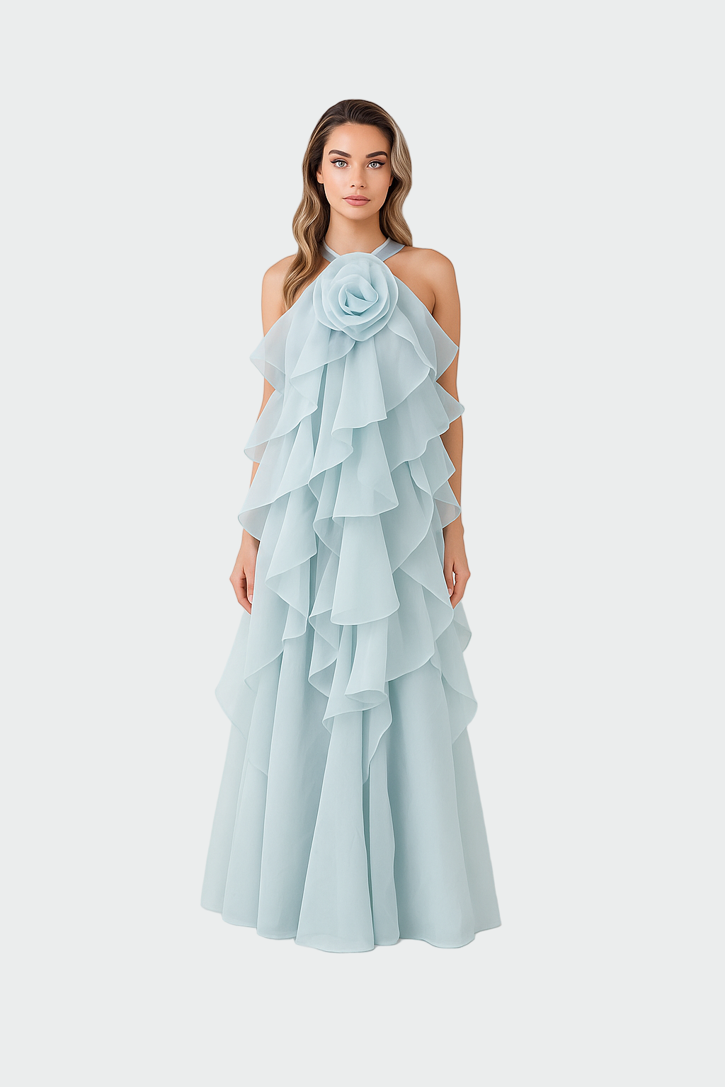 Cascade-Ruffle Maxi Dress by Eleanor Vale
