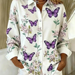 Butterfly and floral print blouse