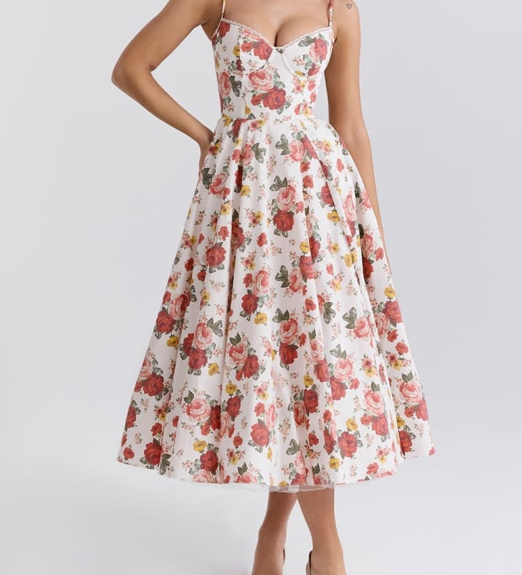 Circle-Skirt Midi Dress by Eleanor Vale