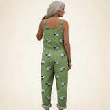 Sheep-Print Dungarees by Eleanor Vale