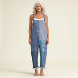 Blue-Patchwork Dungarees by Eleanor Vale
