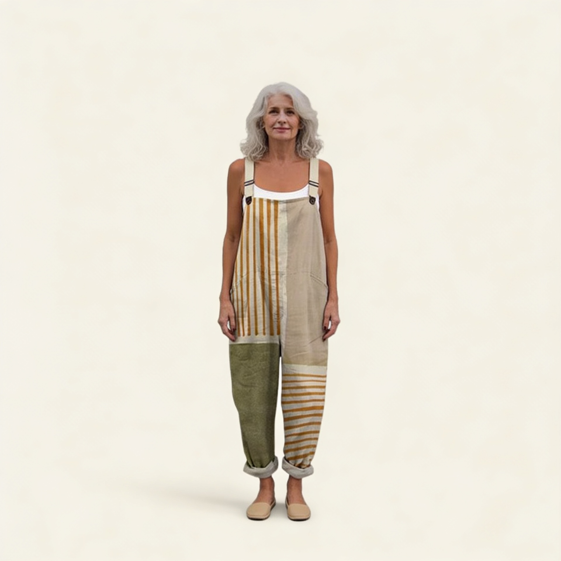 Earth-Stripe Dungarees by Eleanor Vale