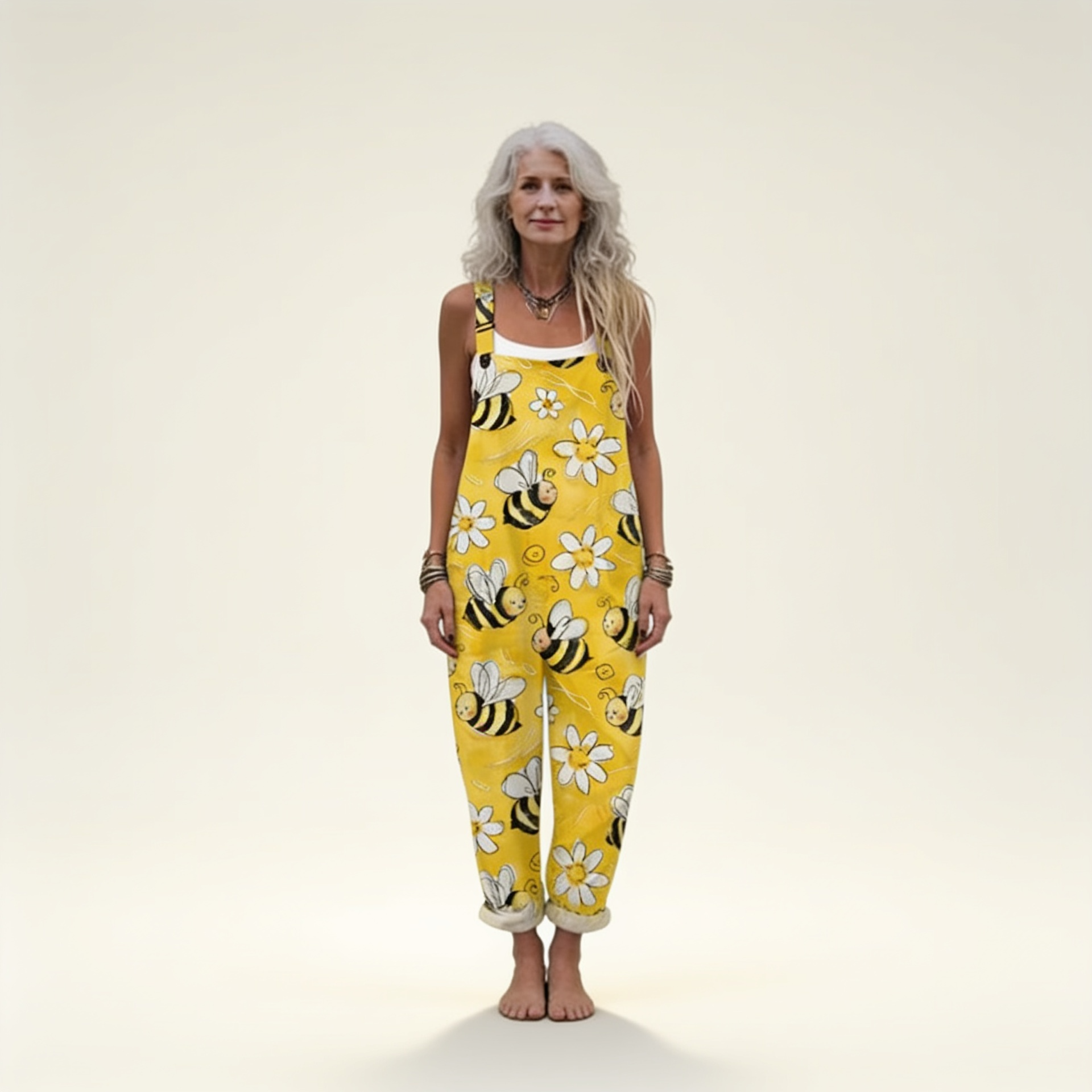 Bee-Print Dungarees by Eleanor Vale