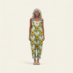 Sunflower-Teal Dungarees by Eleanor Vale