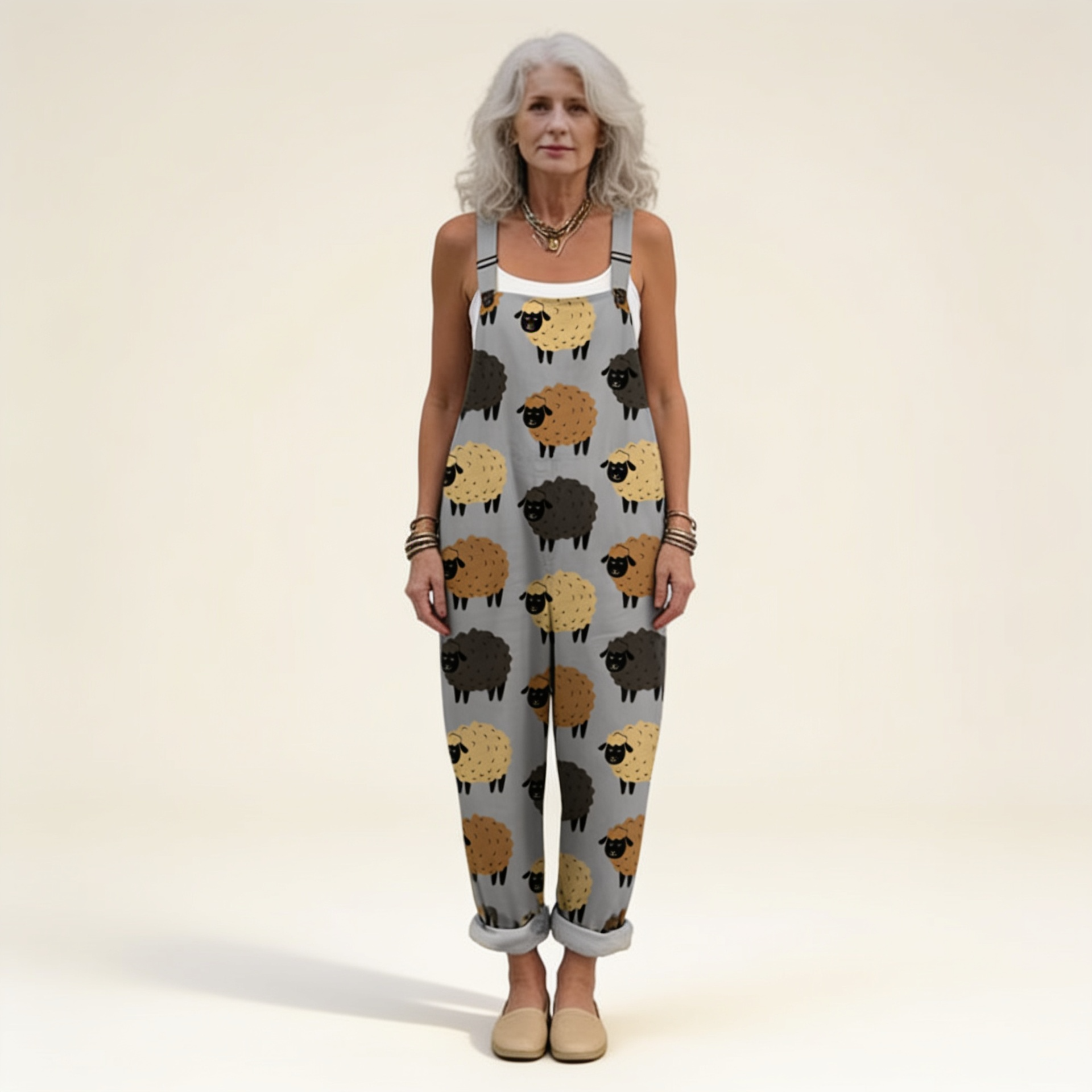 Grey-Sheep Dungarees by Eleanor Vale