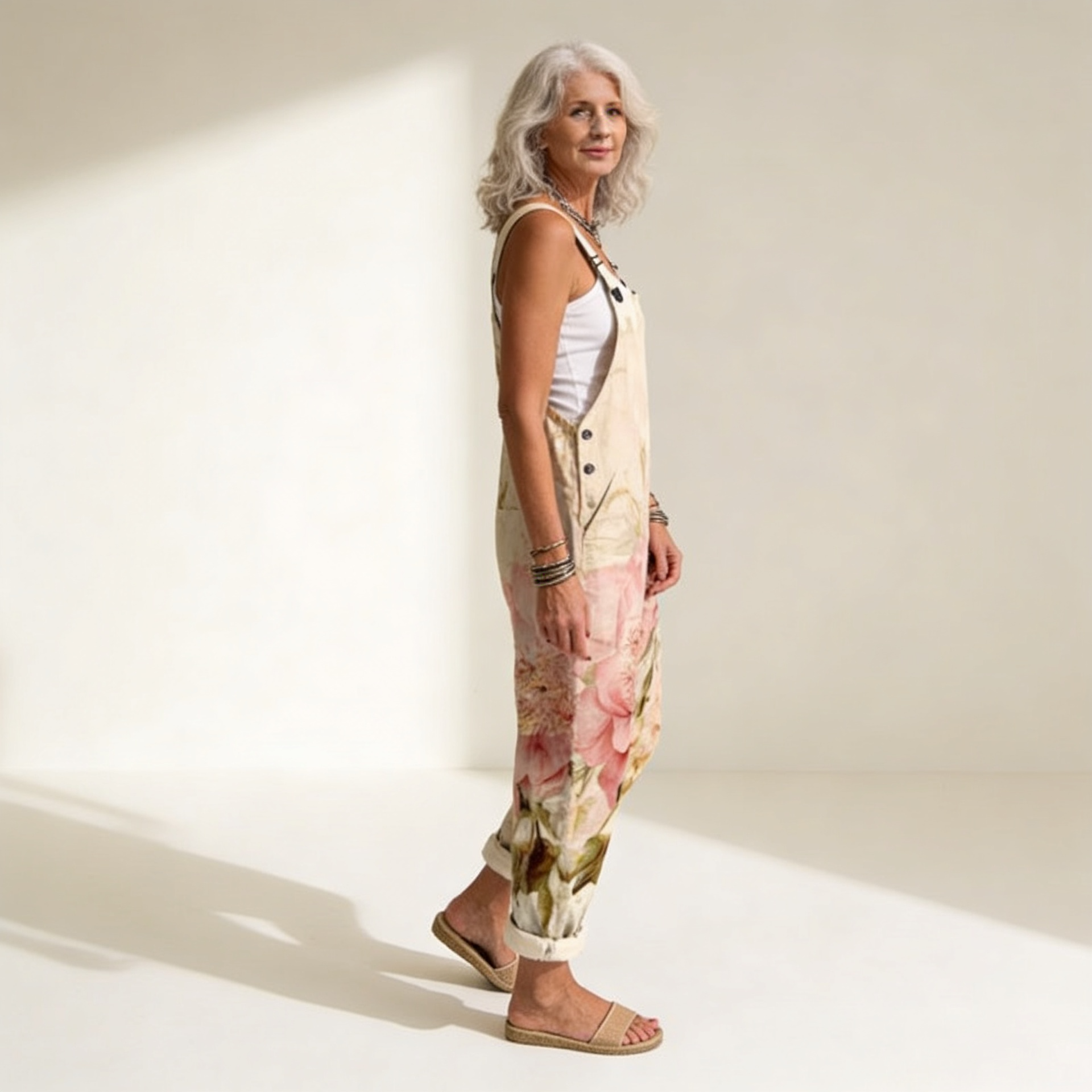 Pastel-Floral Dungarees by Eleanor Vale