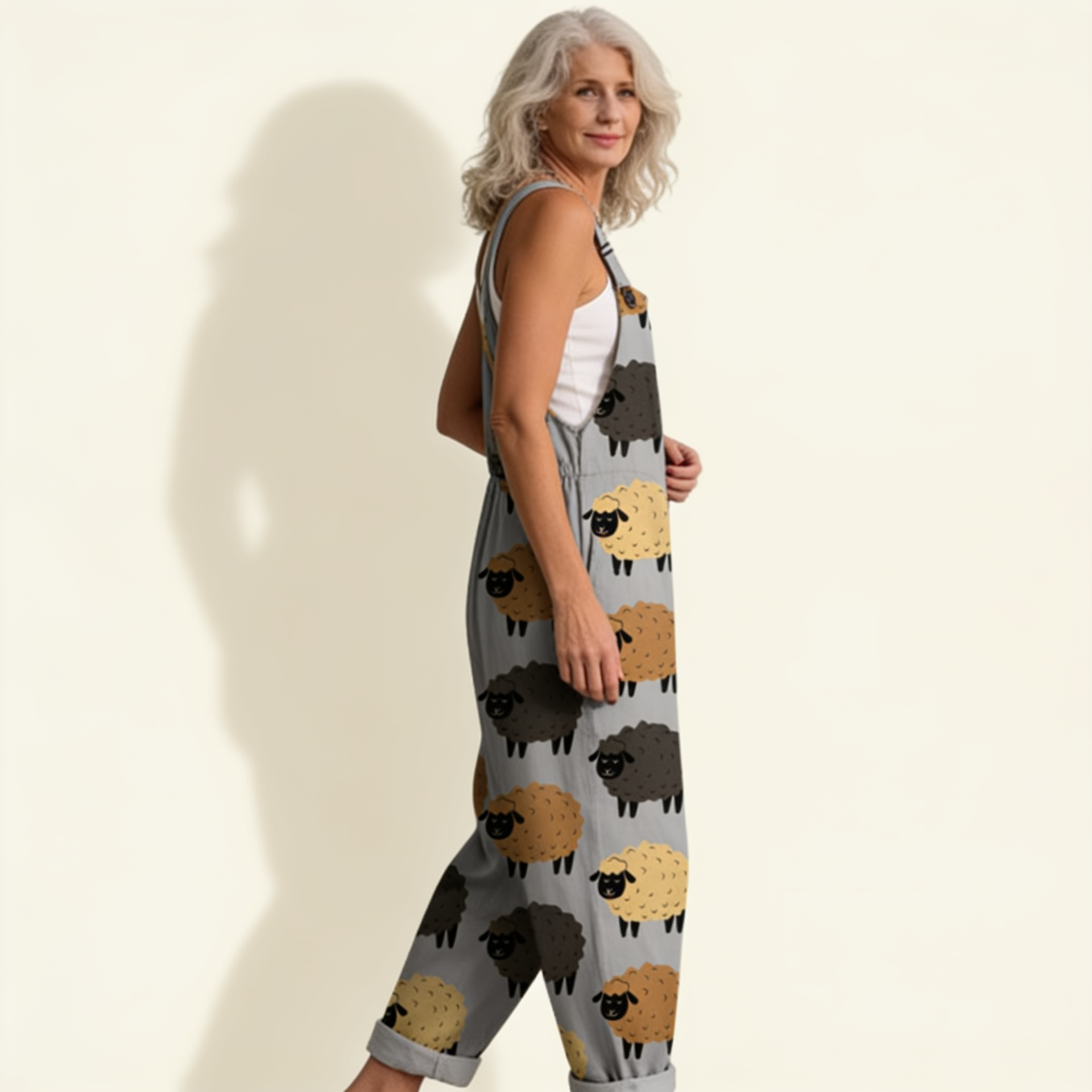 Grey-Sheep Dungarees by Eleanor Vale