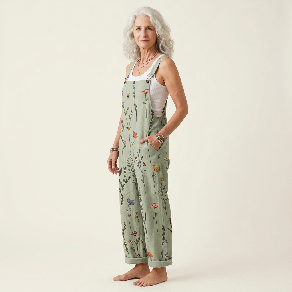 Sage-Wildflower Dungarees by Eleanor Vale