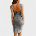 Side-Slit Denim Dress by Eleanor Vale