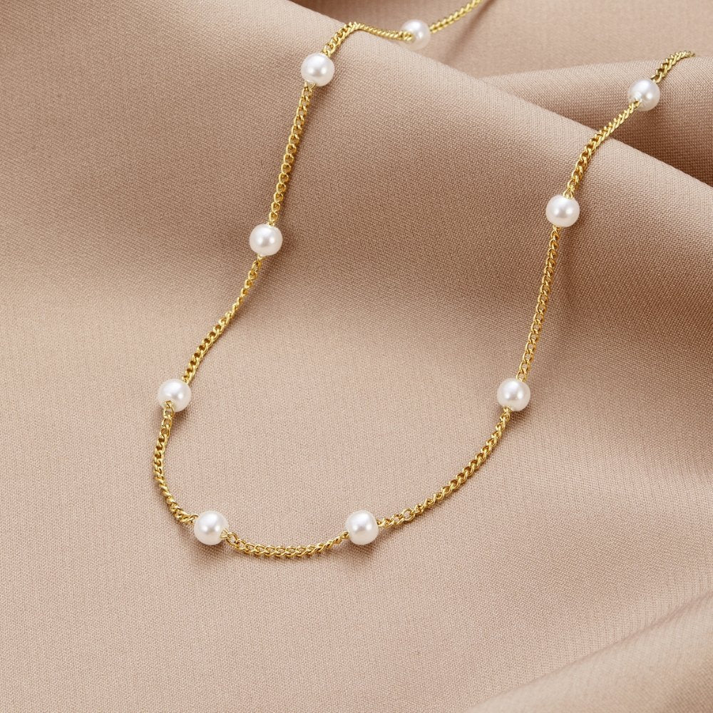 Pearl-Station Necklace by Eleanor Vale