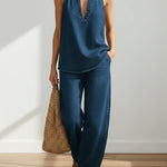 Two-piece denim coordinated set