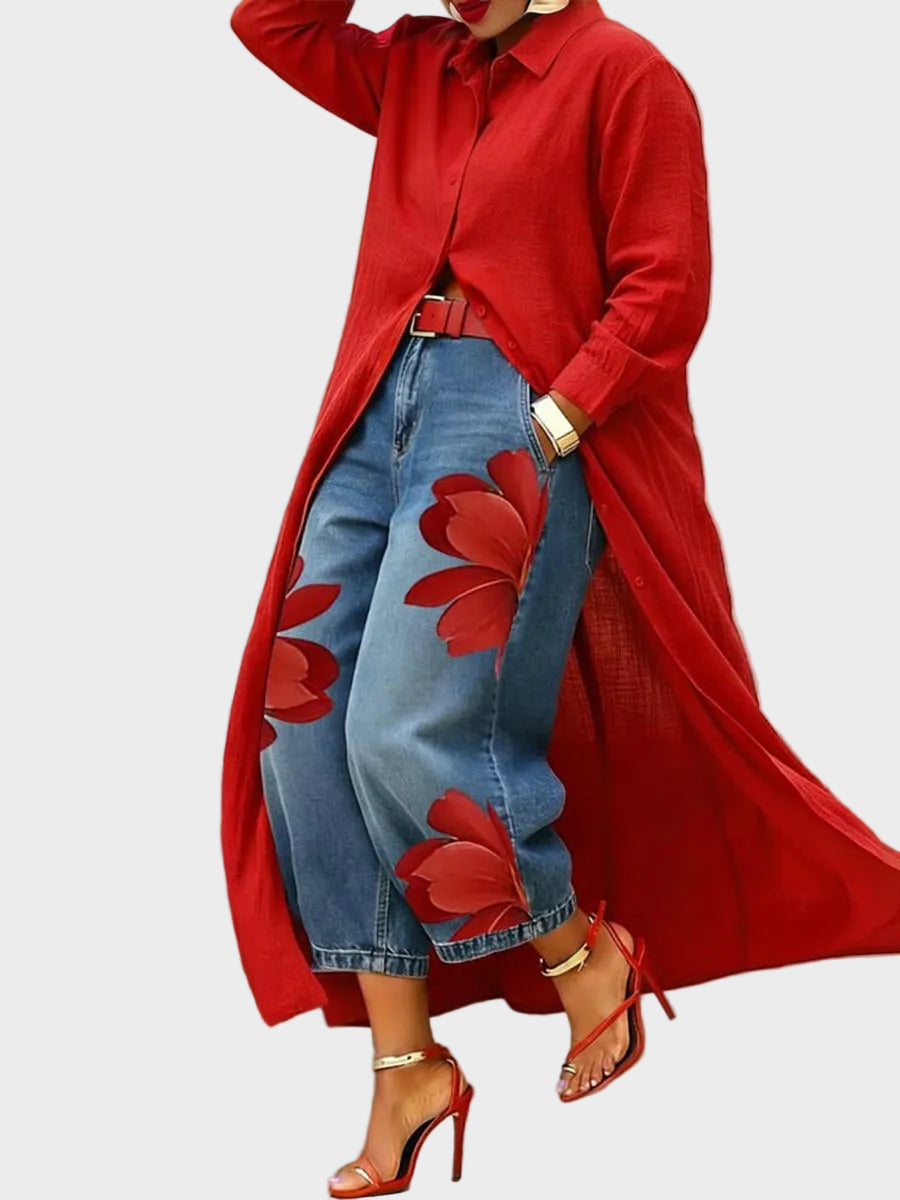 Floral-Denim Co-Ord Set by Eleanor Vale