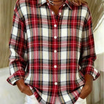 Vintage heritage plaid button-front blouse