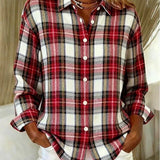 Vintage heritage plaid button-front blouse