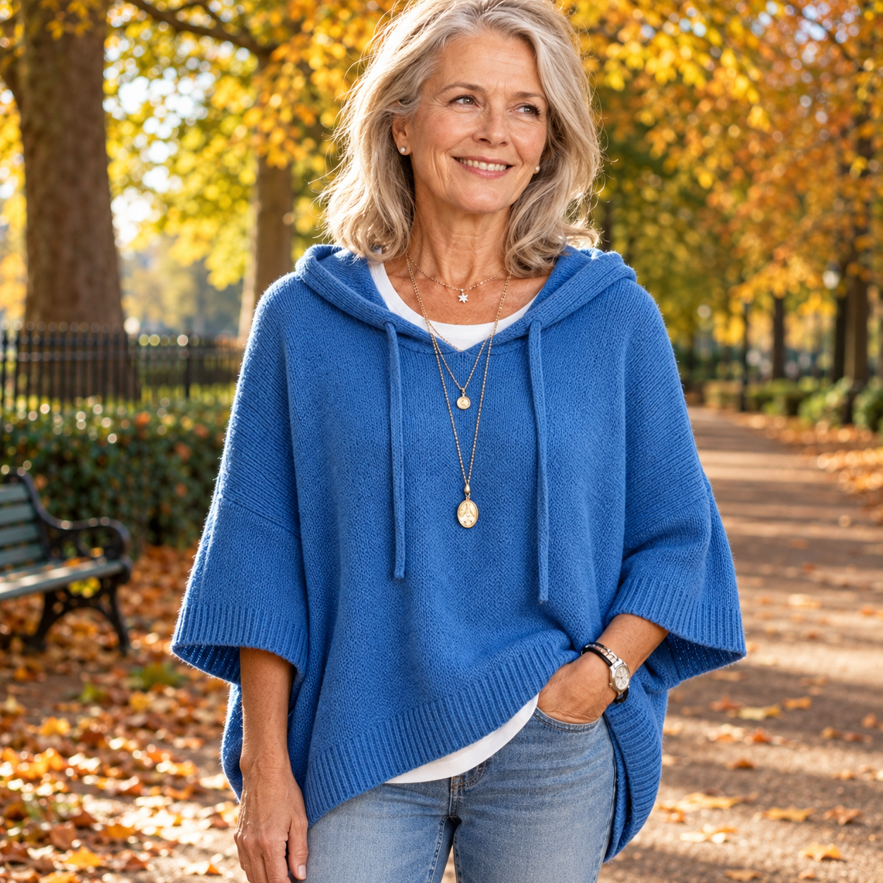 Amélie - Blue Poncho Jumper