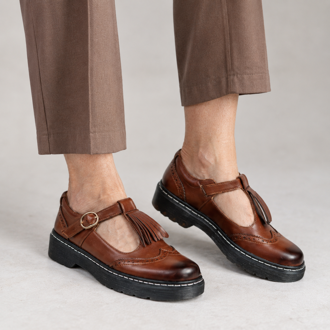 Sofia - Fringed Brogue Mary Janes