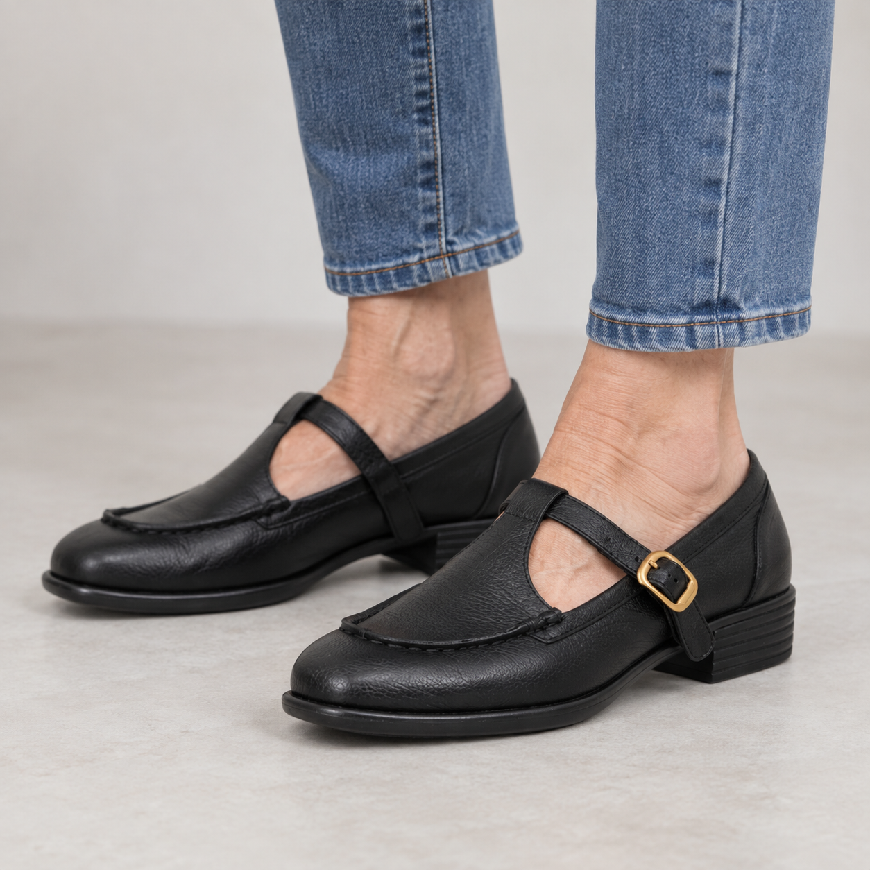 Ariana - Apron-Toe Loafer Mary Janes